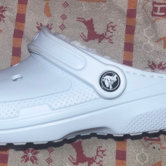 CROCS Sky Blue Fleece-Lined Slippers - Picture 4 of 5